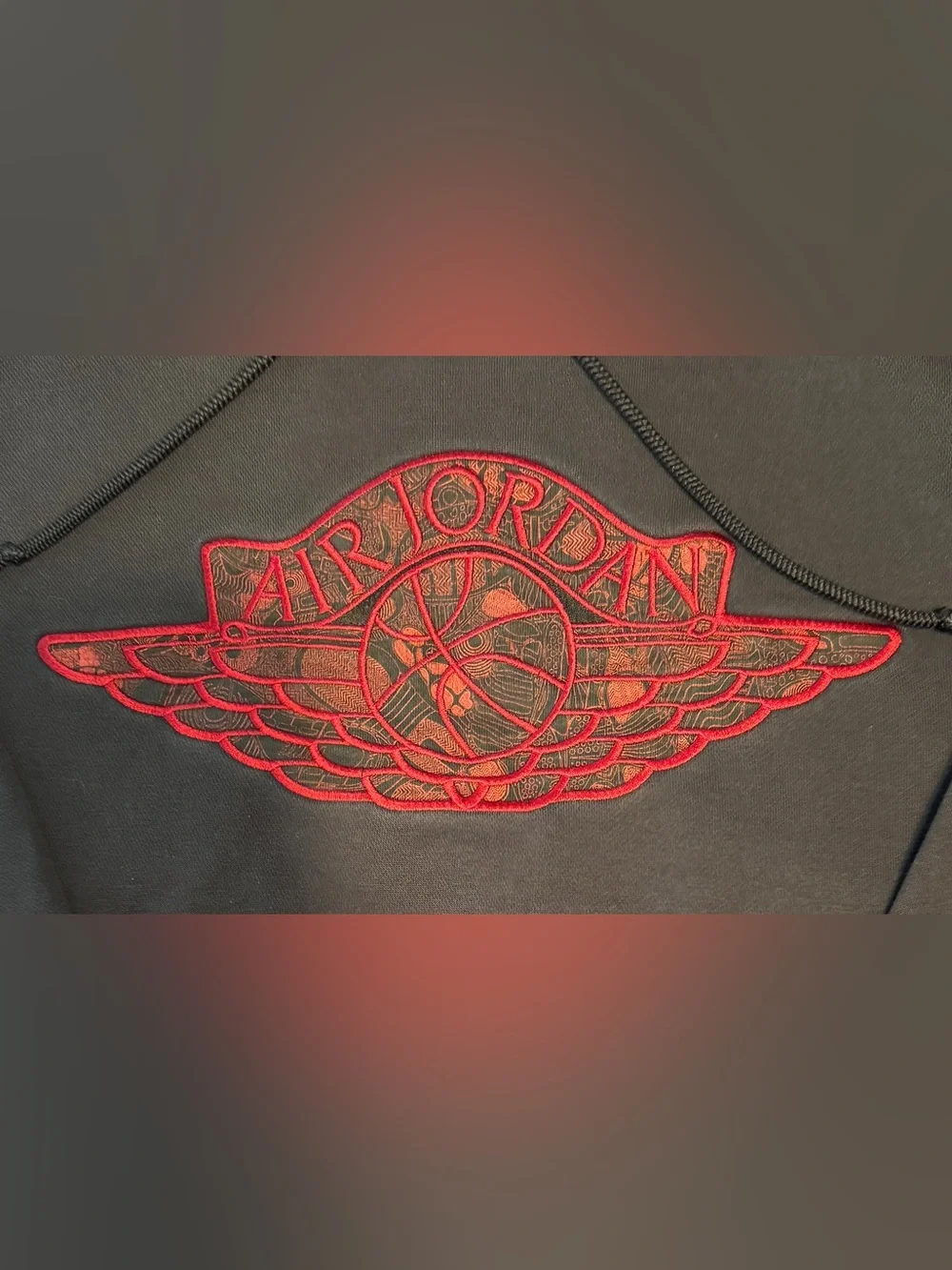 Jordan Air Jordan Wings Hoodie Men’s L Retro/Y2K Black Red Jumpman Heavyweigh